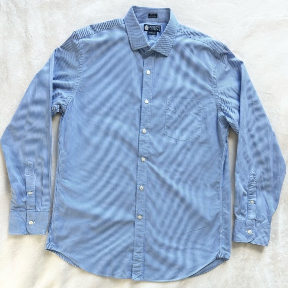J. Crew Haberdashery Men’s Shirt Large 16-16.5 Blue and White Check 100% Cotton - Picture 1 of 14